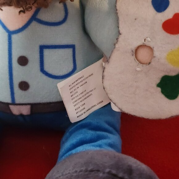 Fiesta Brand Bob Ross 10" Chill Big Hair Head Happy Painter Medium Plushie Doll - Picture 8 of 16